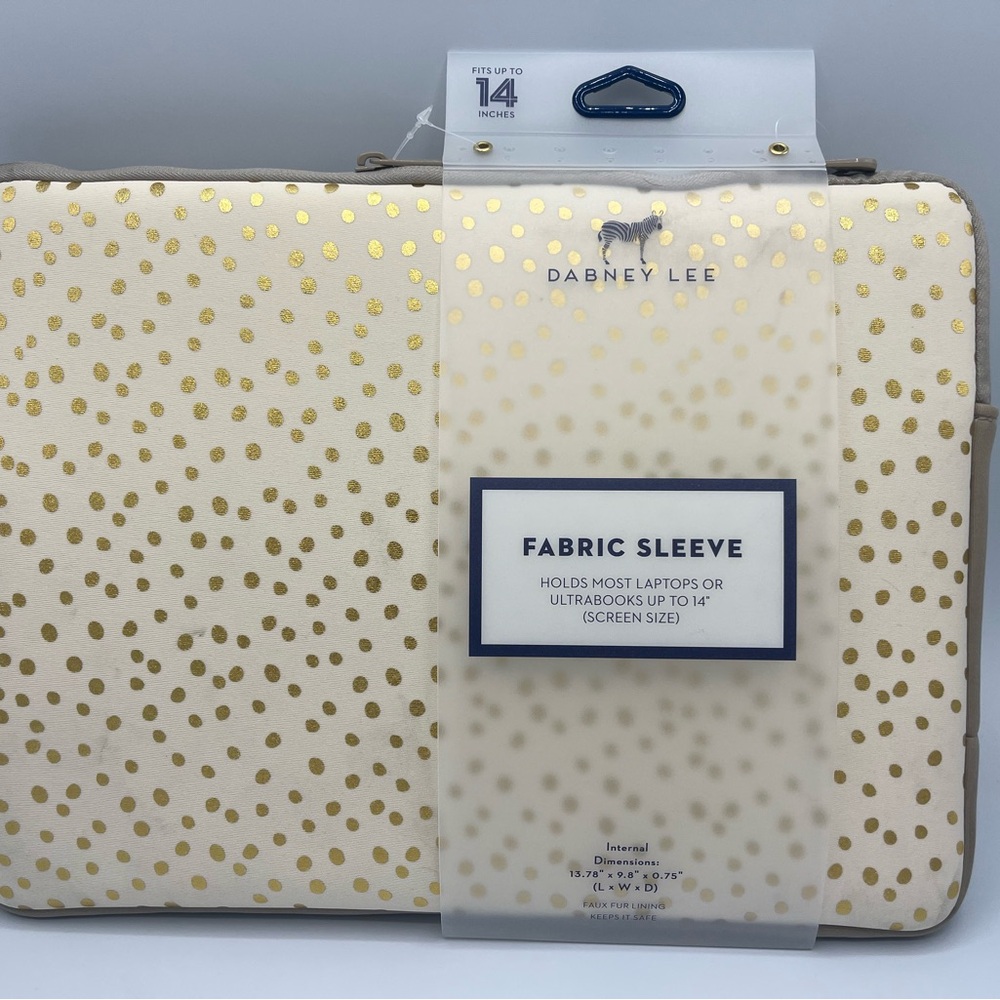 Dabney Lee Laptop /Ultrabooks Sleeve- Champagne Dot NEW